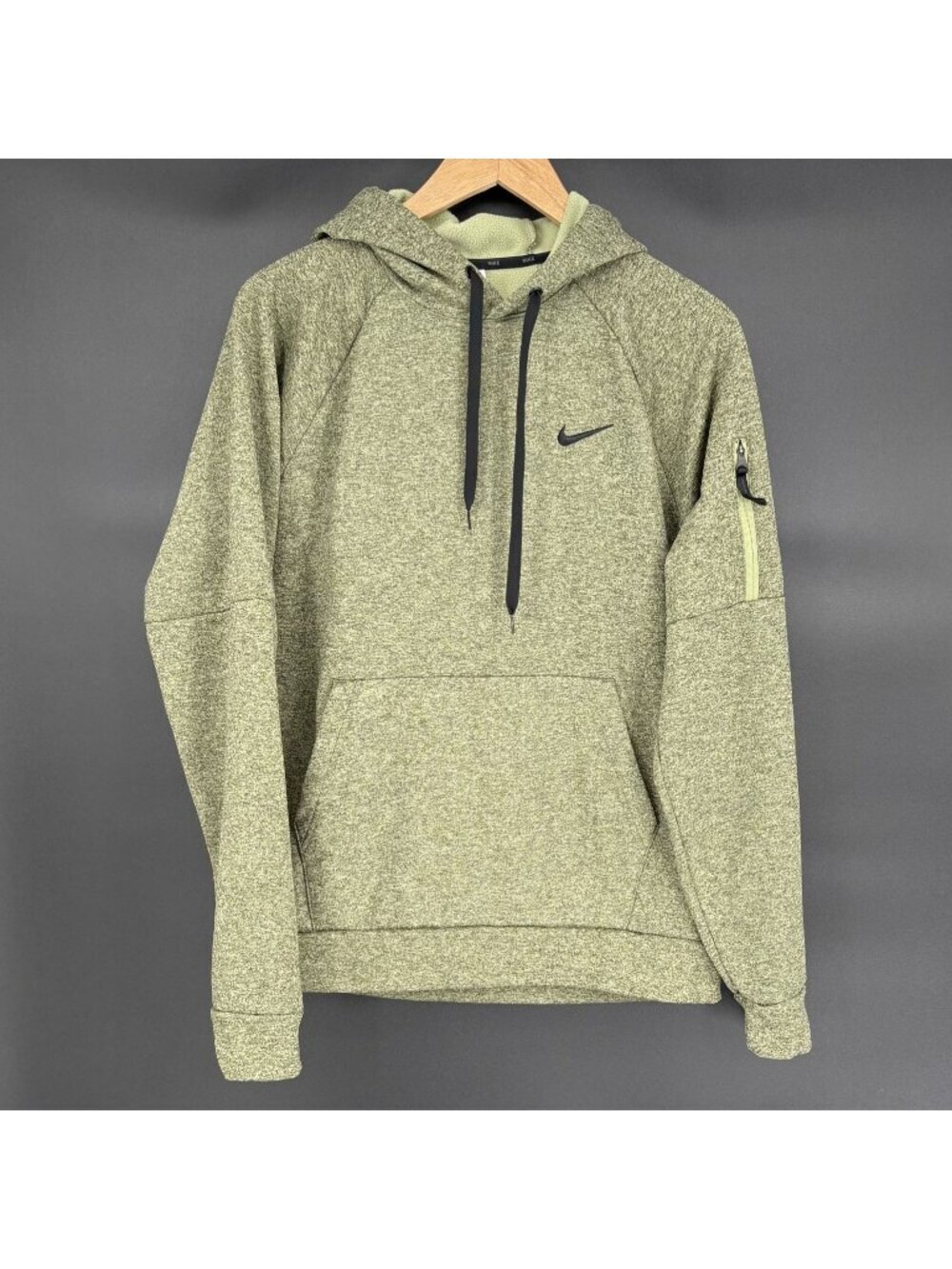 Nike Therma-Fit Fleece Lined Hoodie Mens L Green Swoosh Athleisure Athletic Gym
